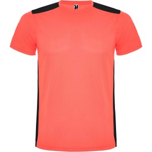 Detroit rvid ujj uniszex sportpl, fluor coral, solid black