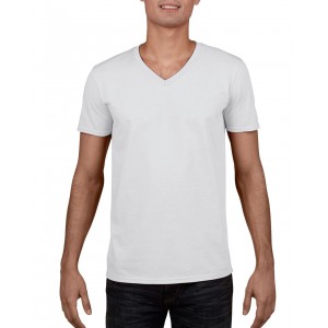 Gildan SoftStyle frfi V-nyak pl, White