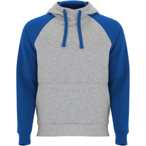 Roly Badet uniszex kapucnis pulver, Heather grey, Royal blue