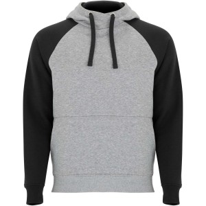 Roly Badet uniszex kapucnis pulver, Heather grey, Solid black