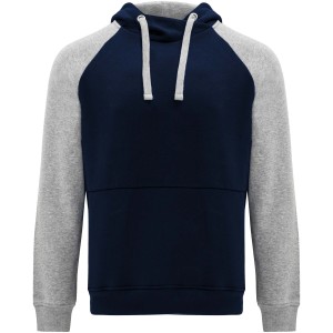 Roly Badet uniszex kapucnis pulver, Navy Blue, Heather grey