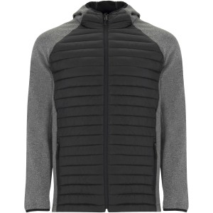 Roly Minsk uniszex hibrid dzseki, Solid black, Heather black