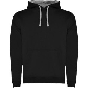 Roly Urban gyerek kapucnis pulver, Solid black, Marl Grey