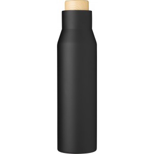 Rozsdamentes acl, duplafal palack, 500 ml, fekete